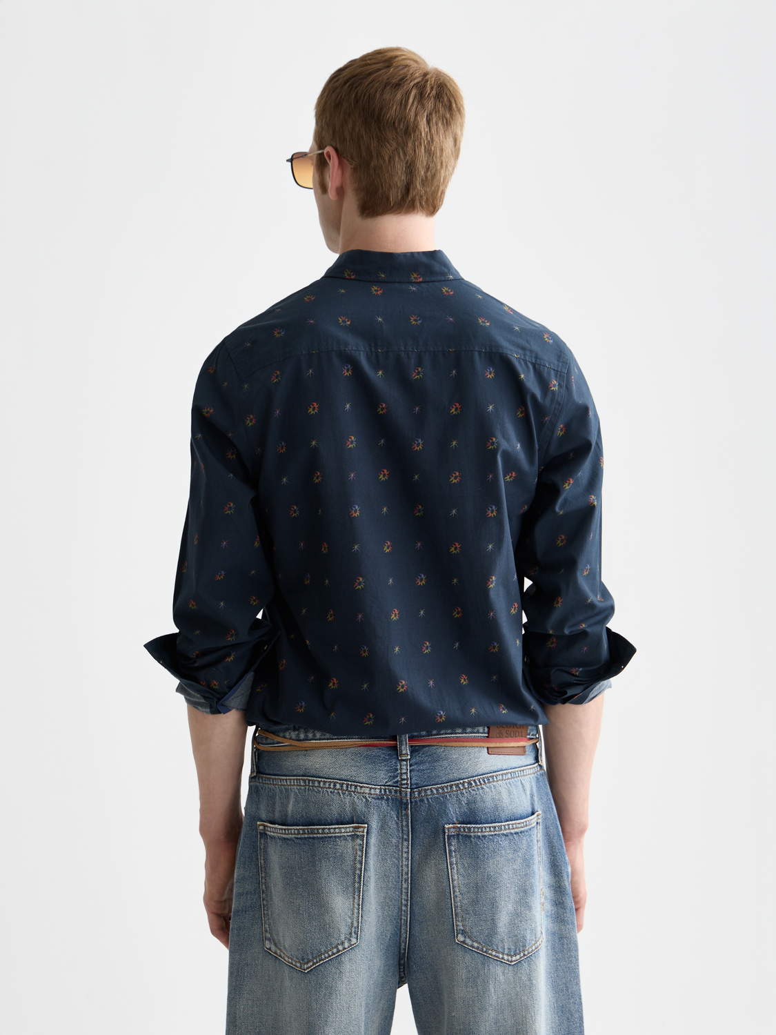 Printed cotton slim shirt