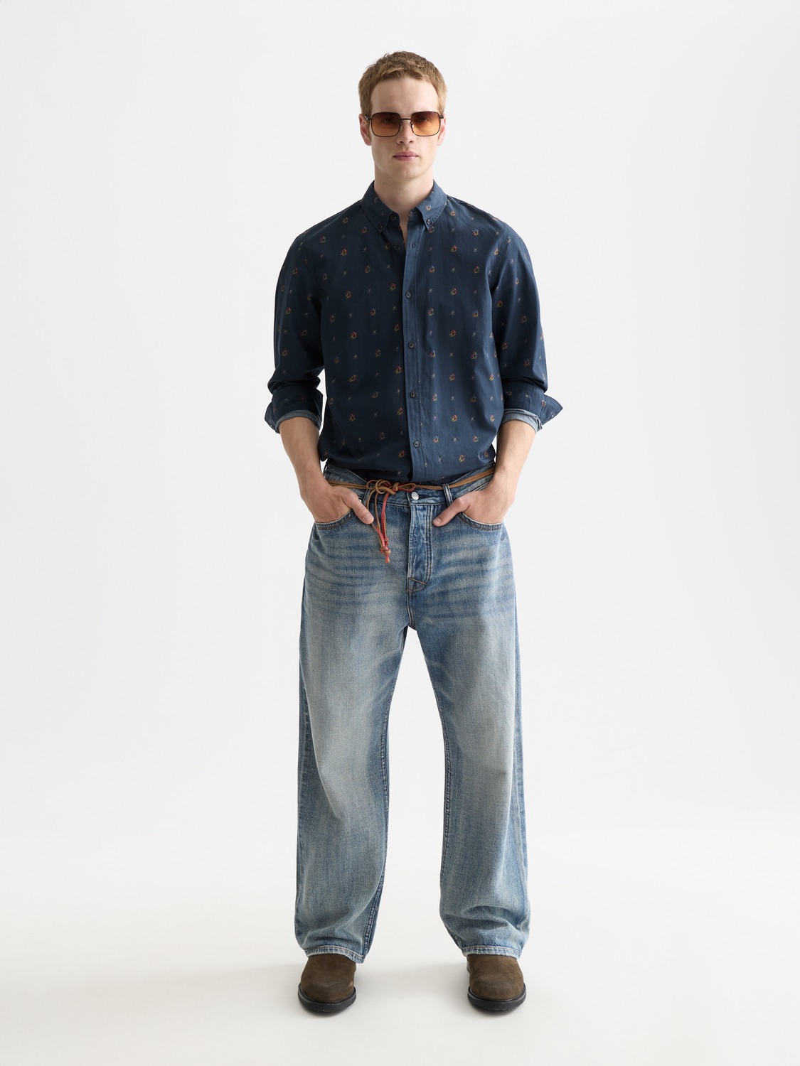 Printed cotton slim shirt