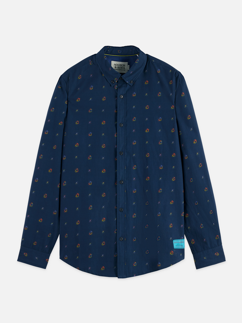 Printed cotton slim shirt