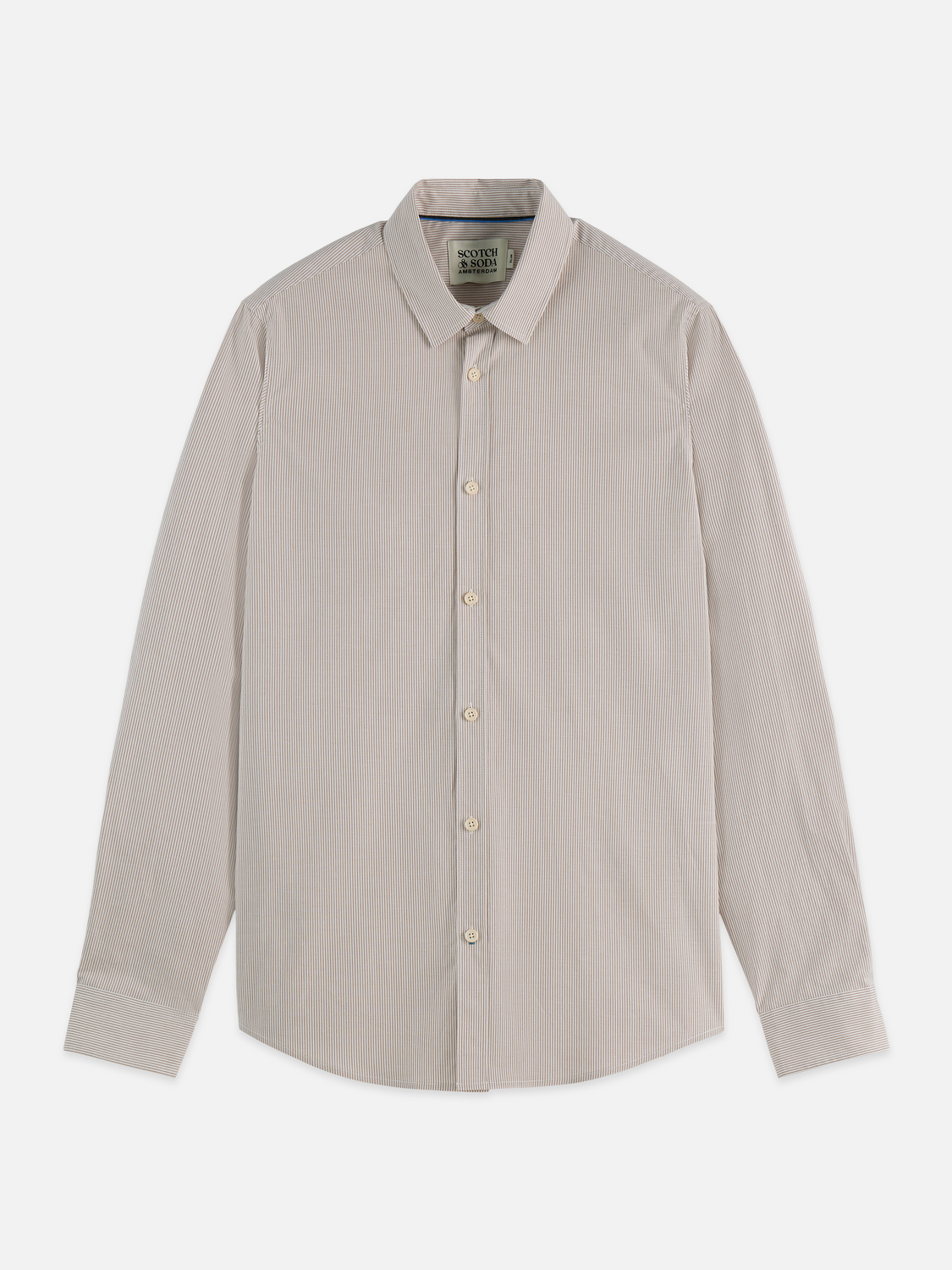 Striped slim-fit poplin shirt