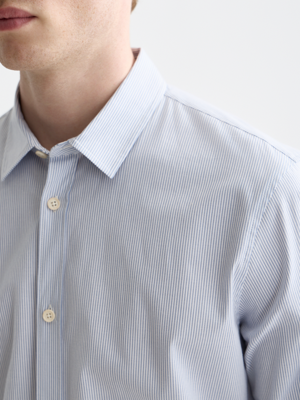 Striped slim poplin shirt