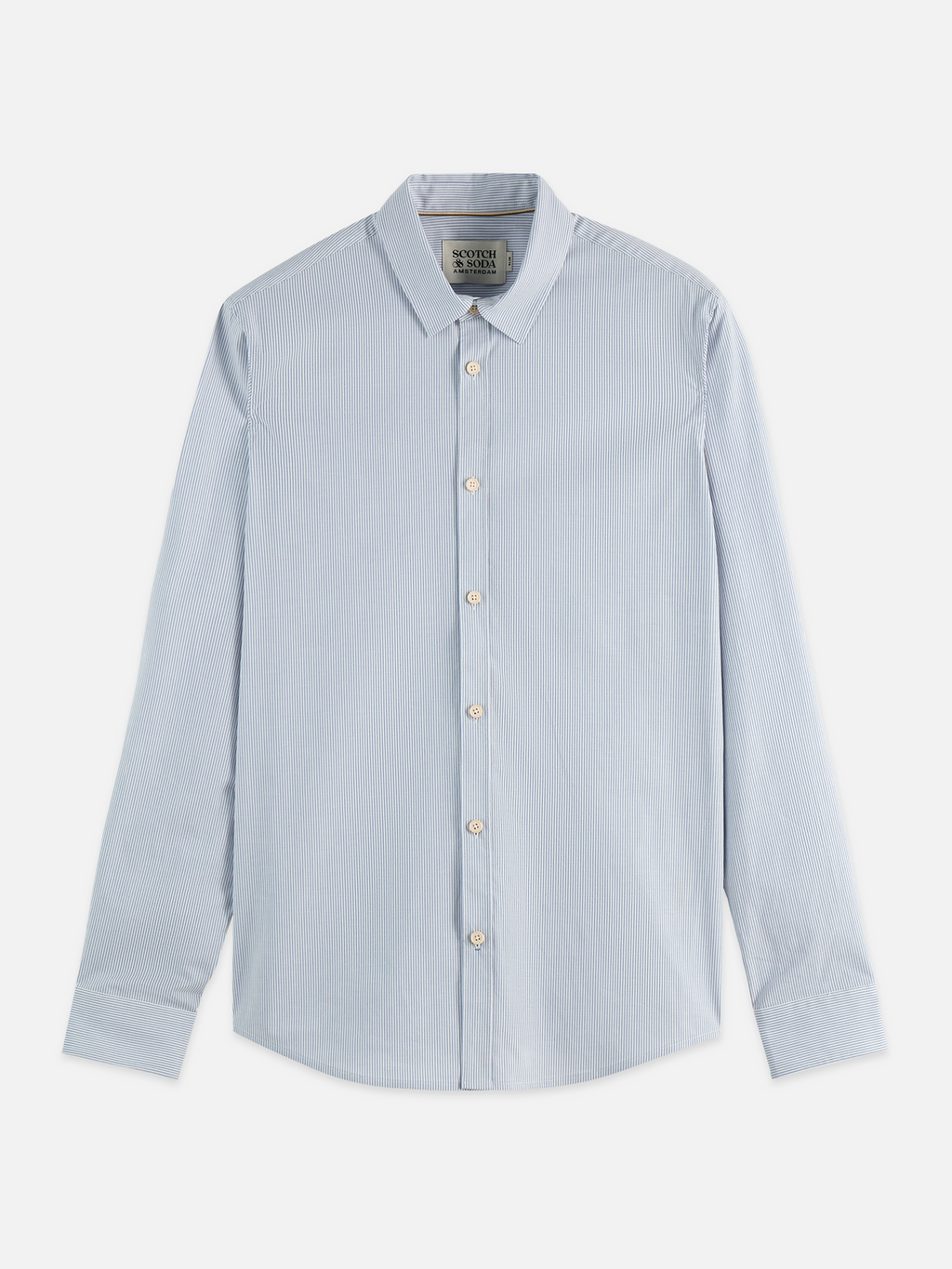 Striped slim poplin shirt