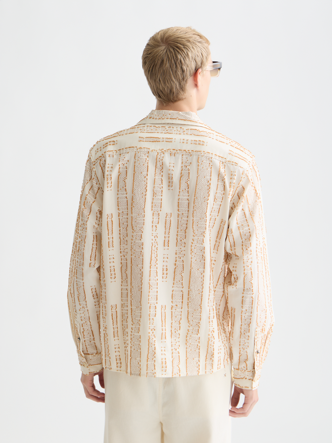 Jacquard structure relaxed shirt