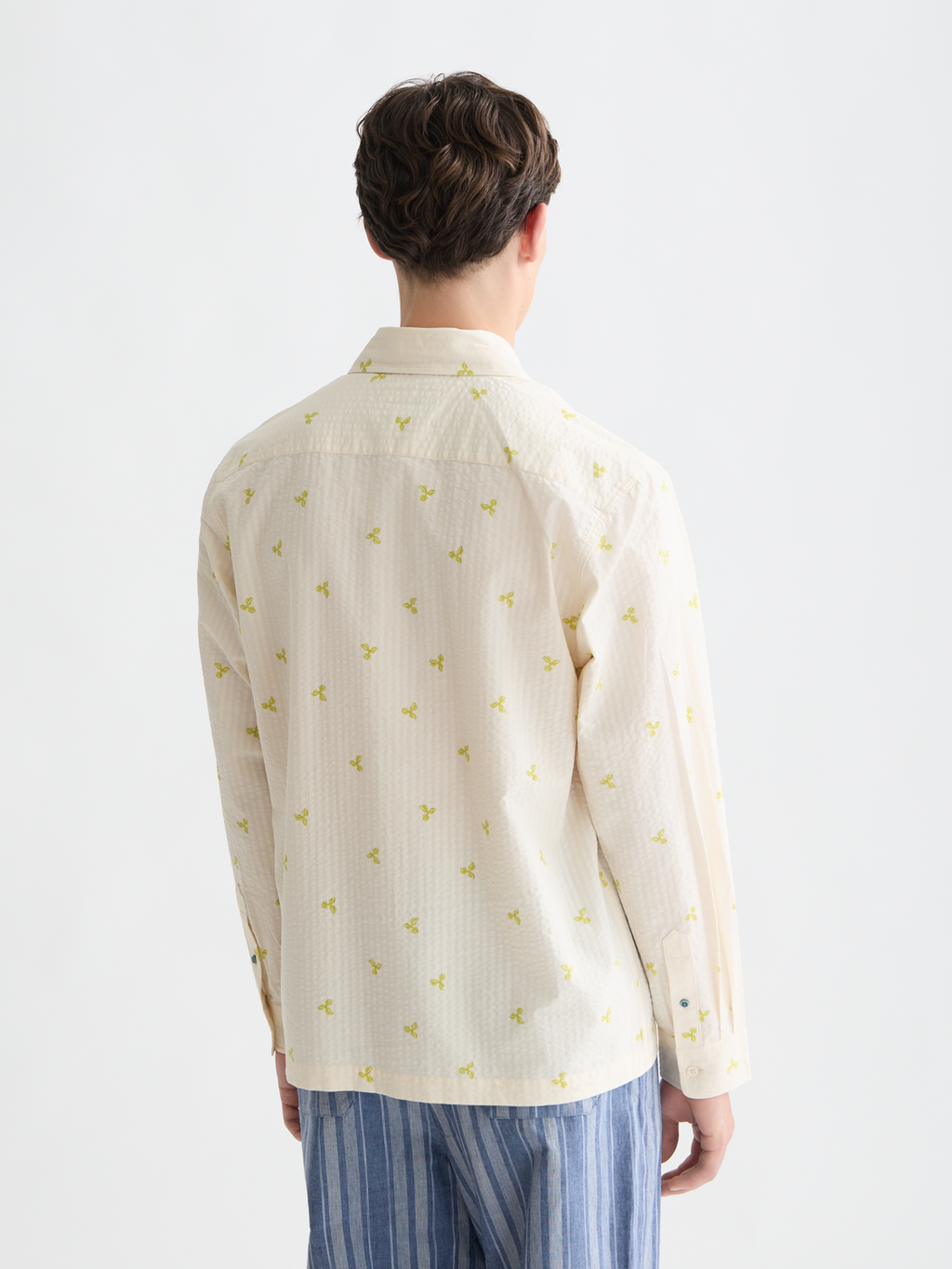 Printed seersucker relaxed shirt