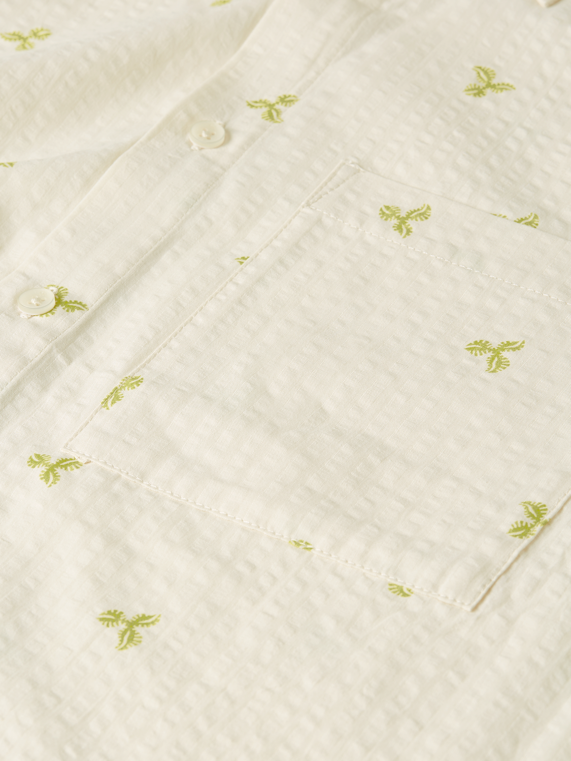Printed seersucker relaxed shirt