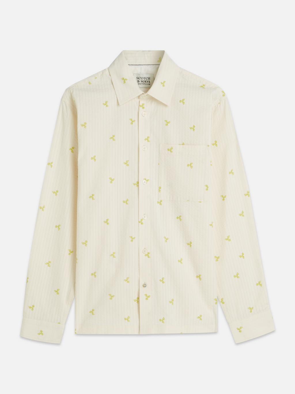 Printed seersucker relaxed shirt