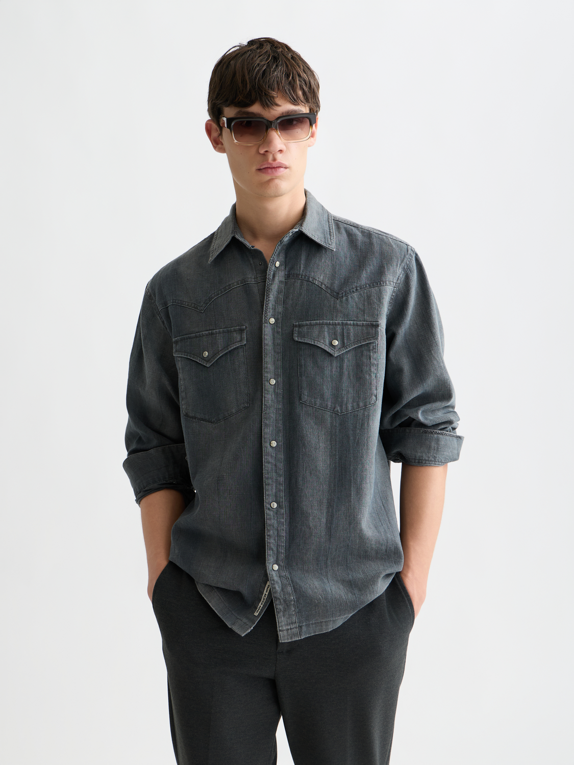 Denim relaxed washed shirt