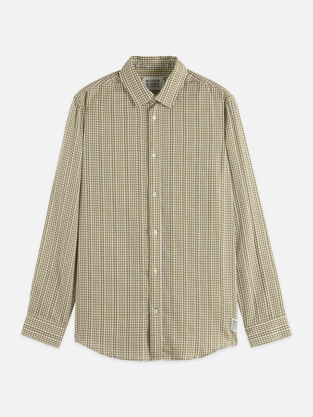 Microcheck cotton poplin shirt