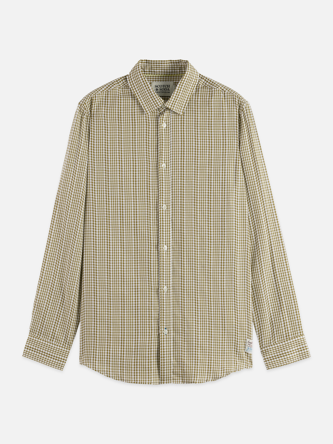Microcheck cotton poplin shirt