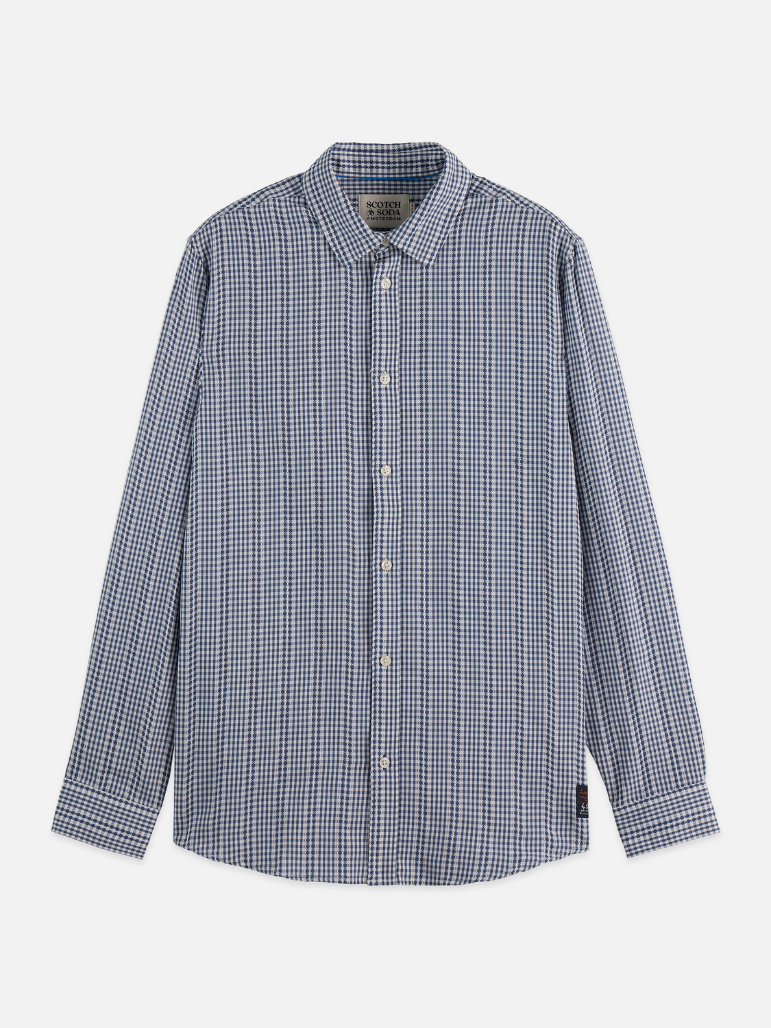 Microcheck cotton poplin shirt