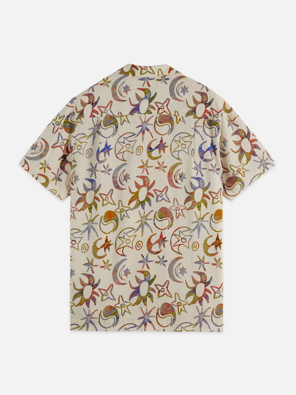 Printed viscose short-sleeve shirt