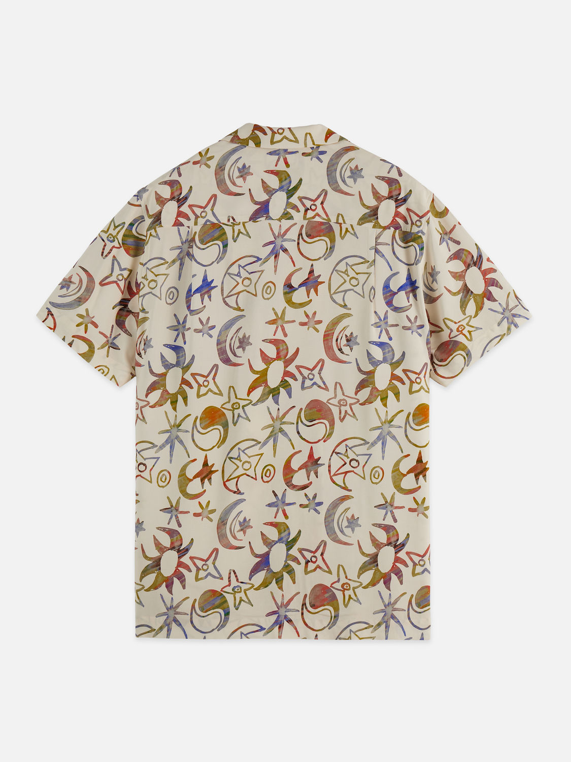 Printed viscose short-sleeve shirt