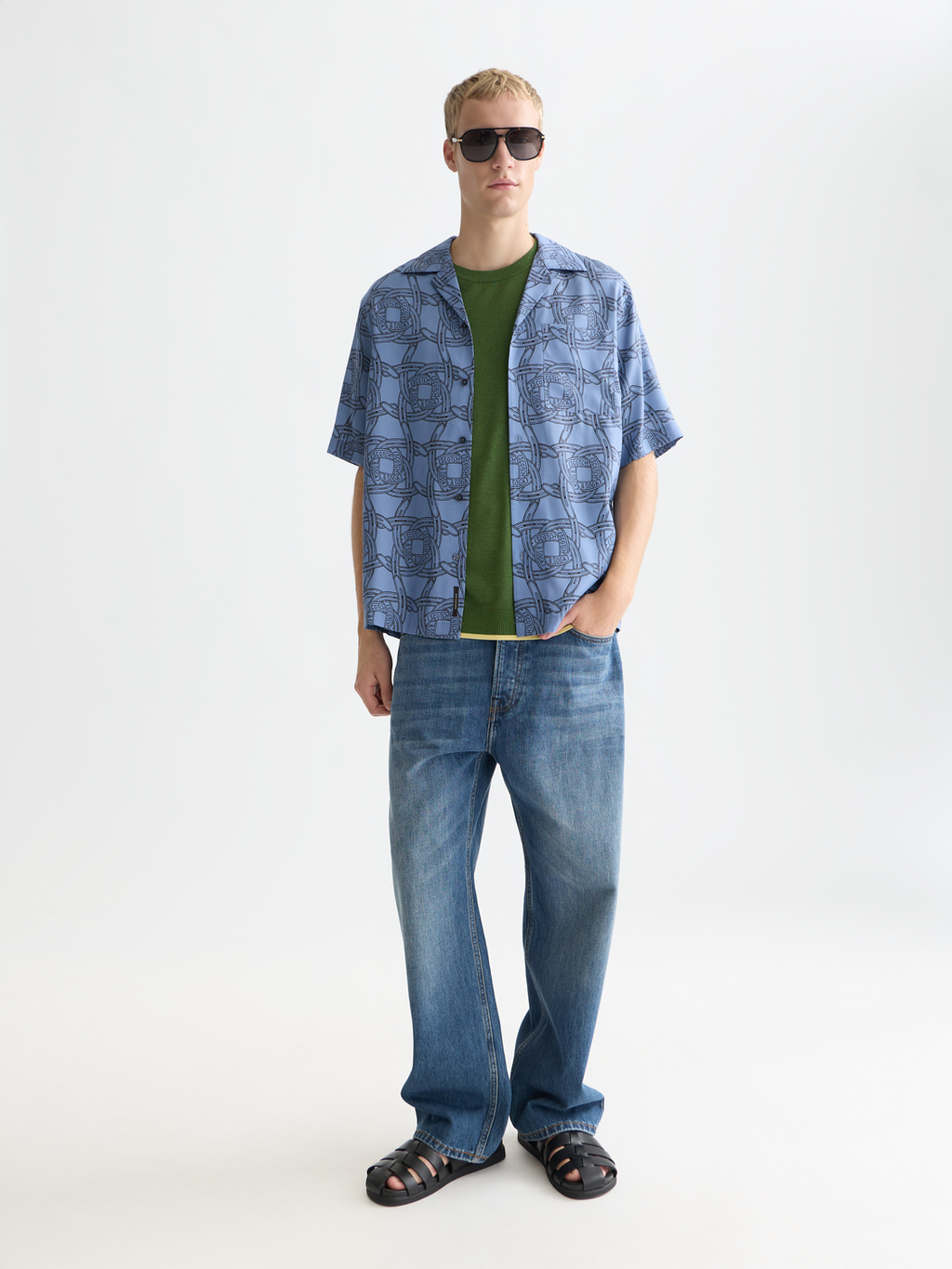 Printed relaxed short sleeve shirt