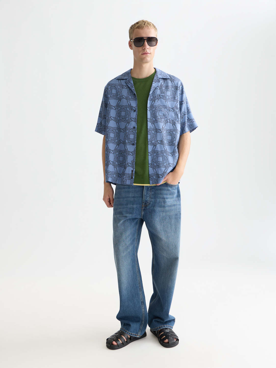 Printed relaxed short sleeve shirt