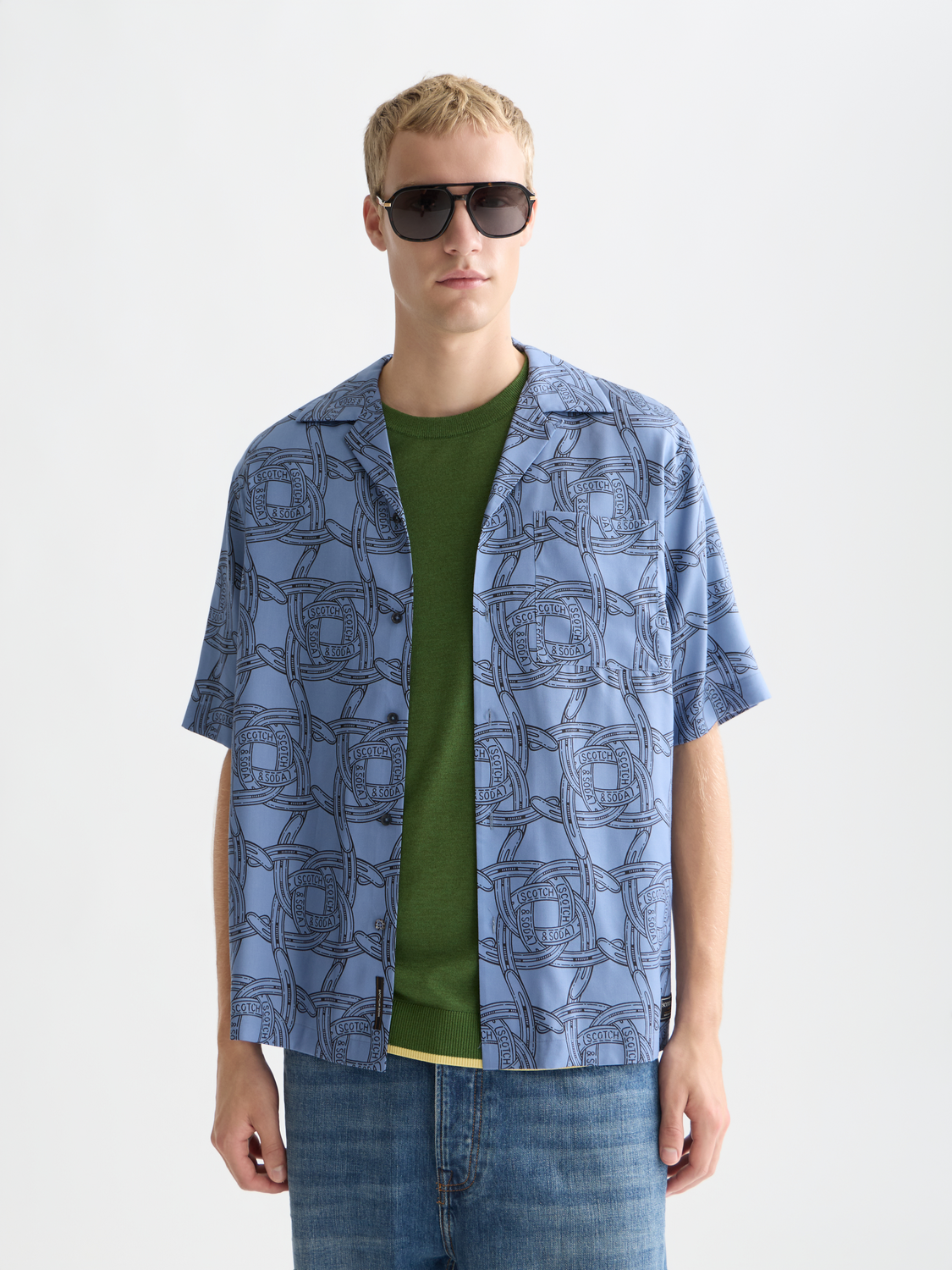 Printed relaxed short sleeve shirt