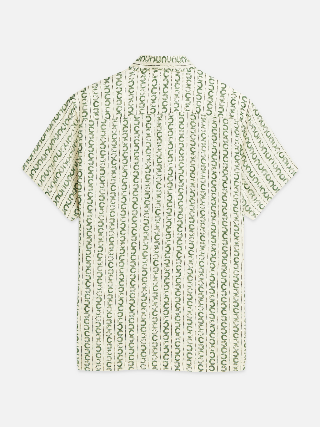 Printed linen short sleeve shirt