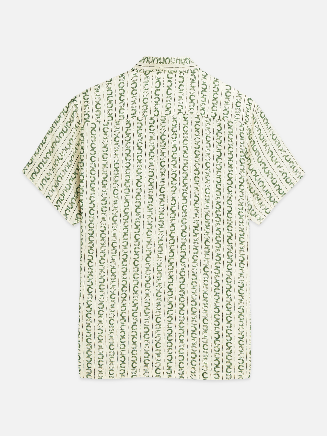 Printed linen short sleeve shirt