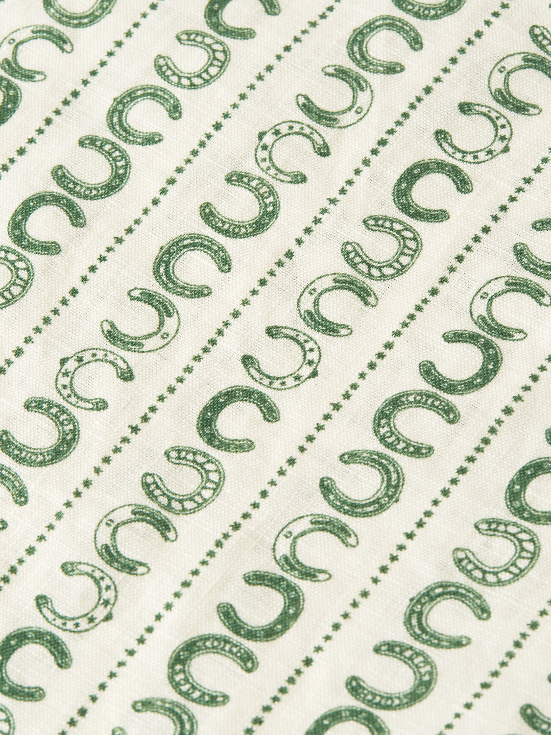 Printed linen short sleeve shirt