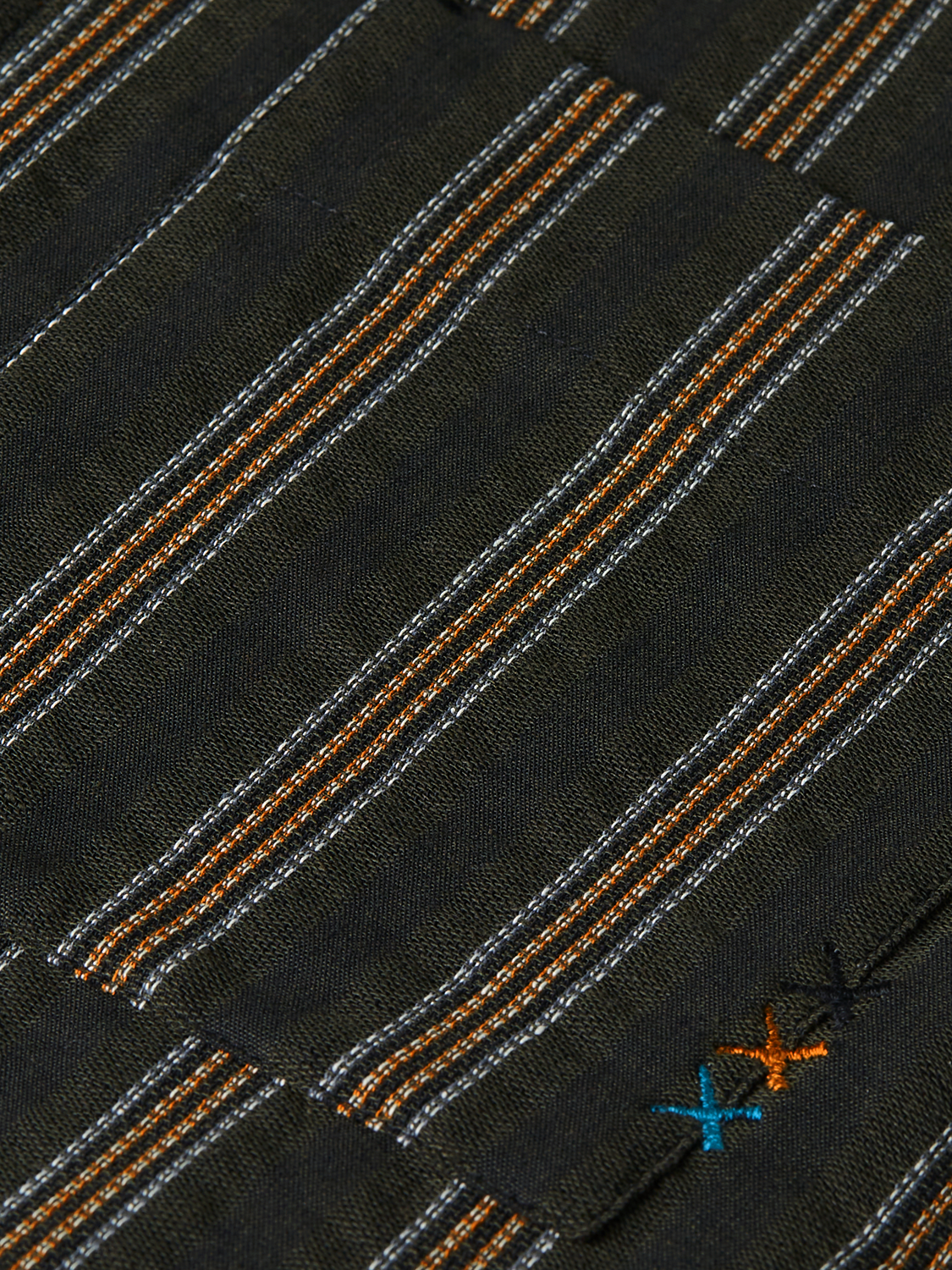 Structured stripe relaxedfit shortsleeved shirt