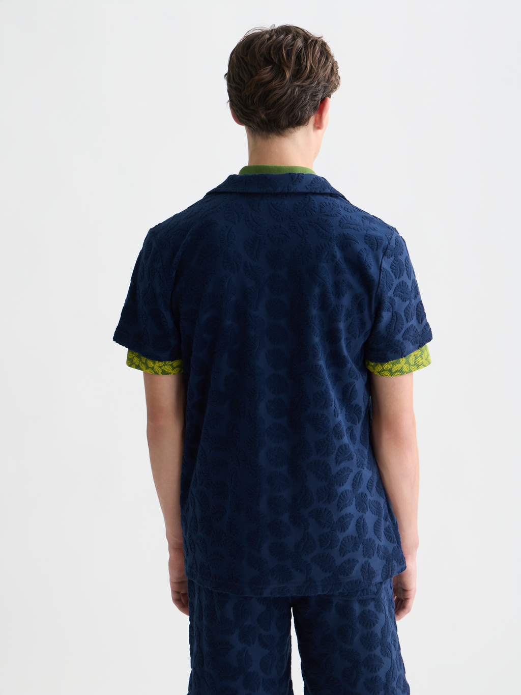 Terry jacquard short sleeve shirt