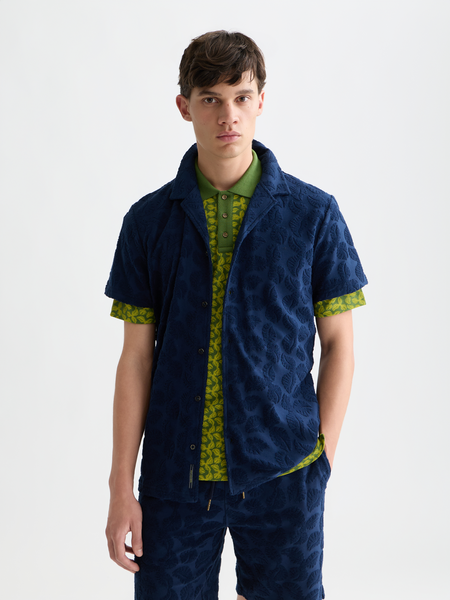 Terry jacquard short sleeve shirt– Scotch & Soda Amsterdam