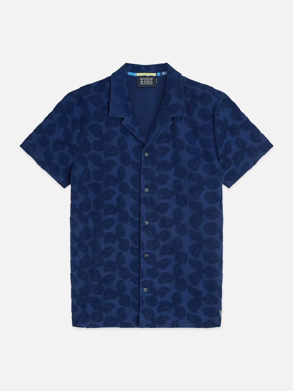 Terry jacquard short sleeve shirt