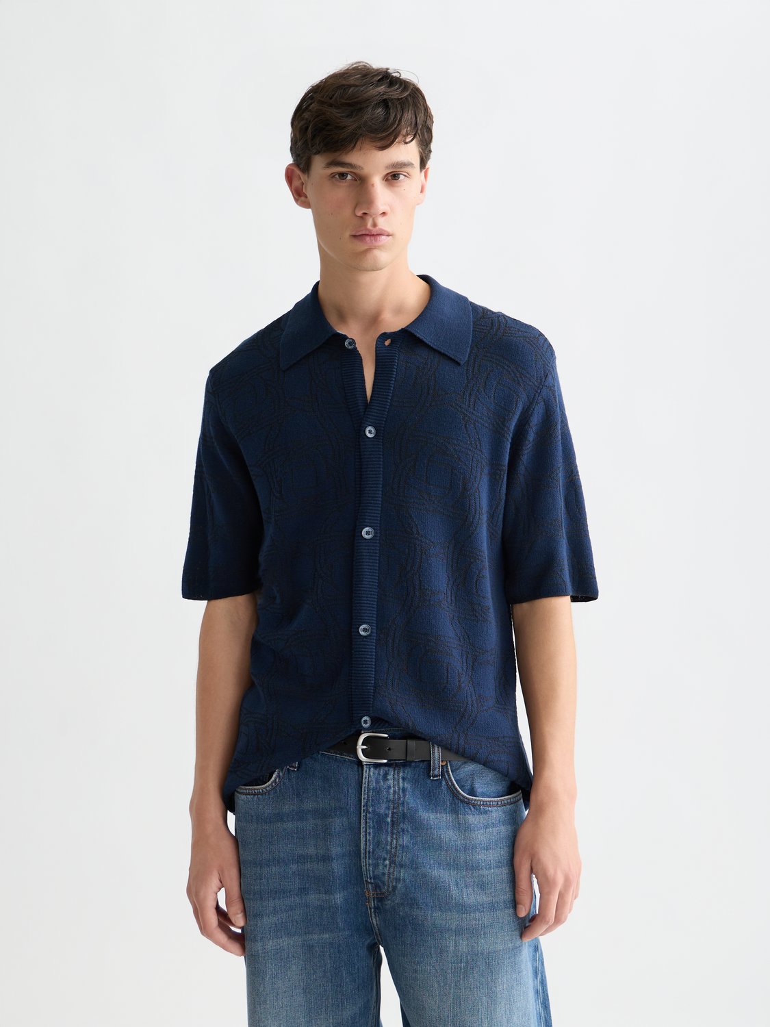 Knitted short sleeve shirt