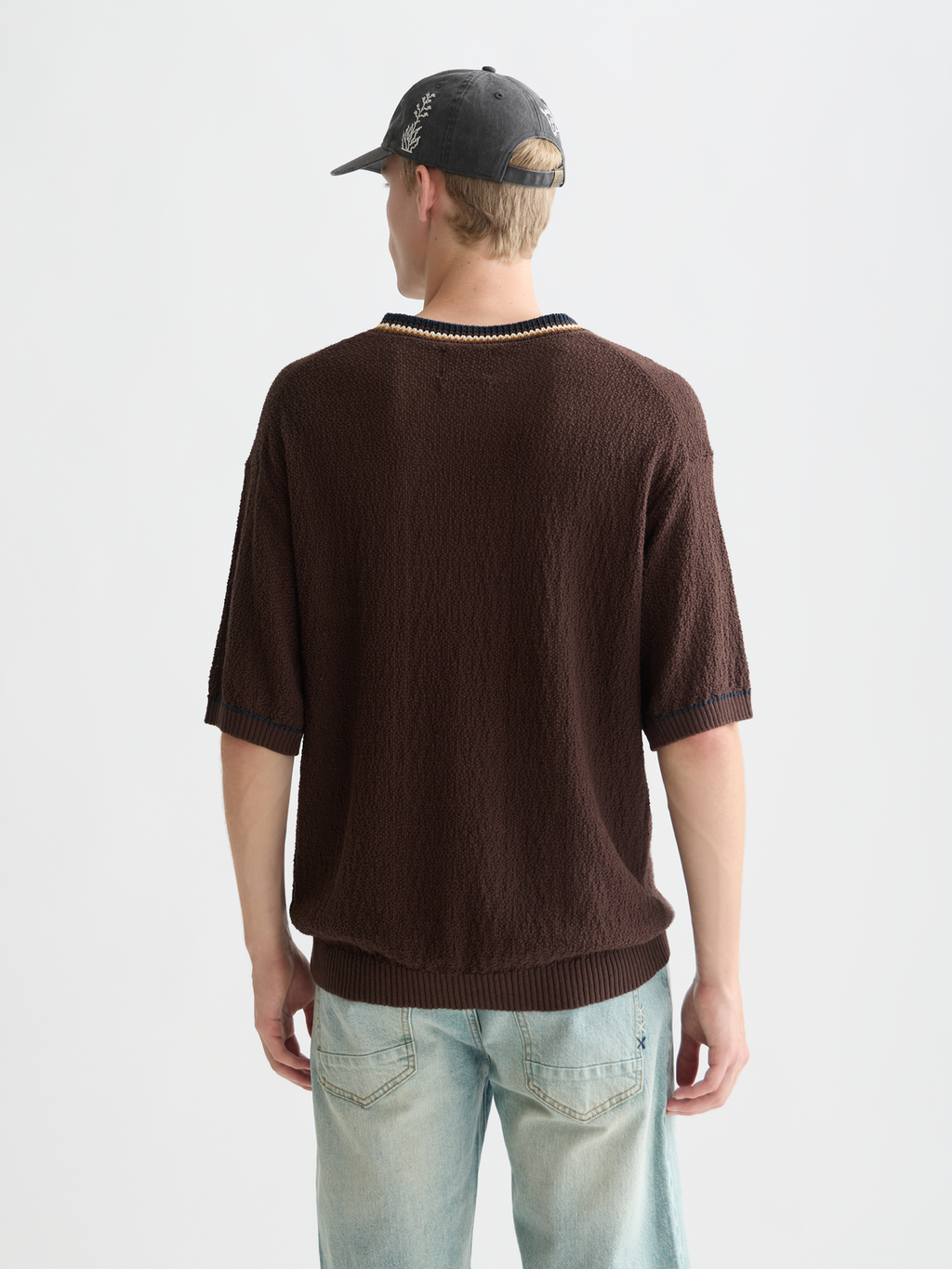 Knitted cotton relaxed T-shirt