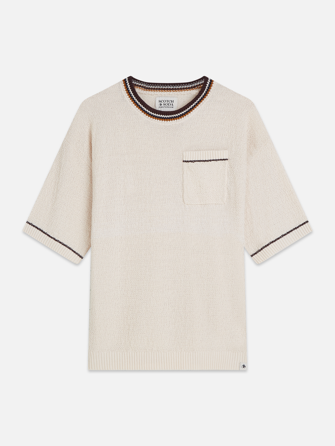 Knitted cotton relaxed T-shirt