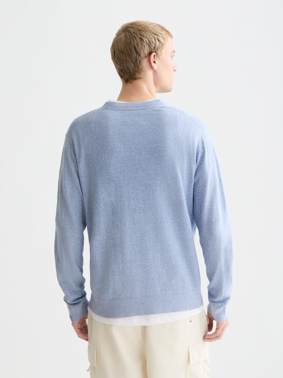 Linenblend melange regularfit pullover