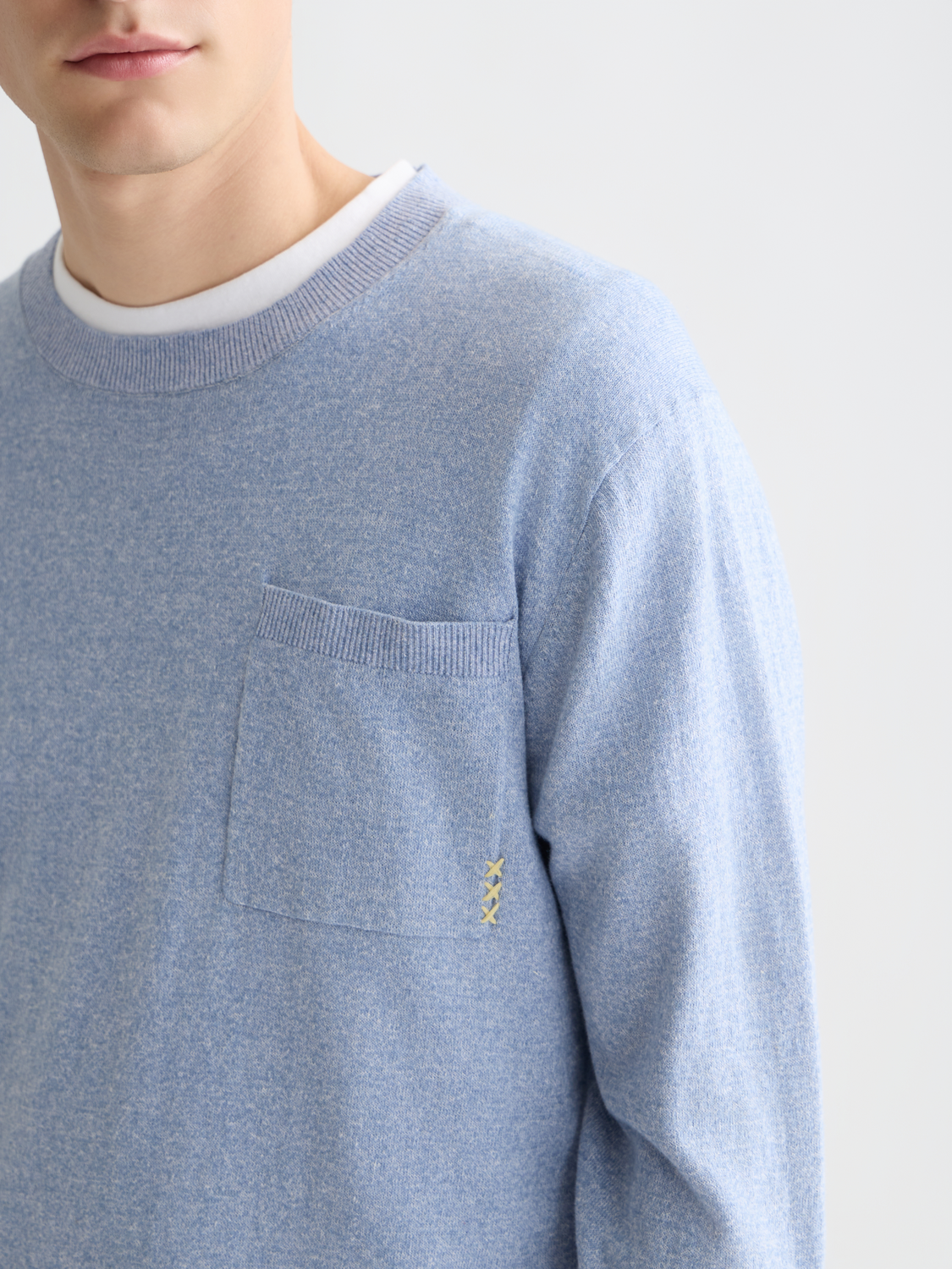 Linenblend melange regularfit pullover