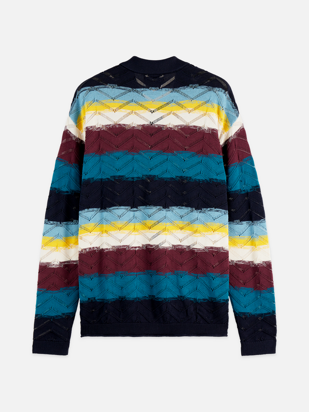 Open structure knitted cardigan