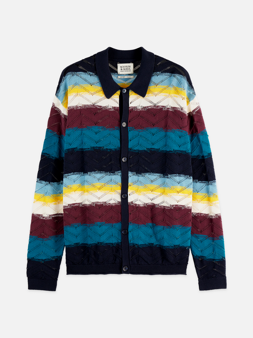 Open structure knitted cardigan