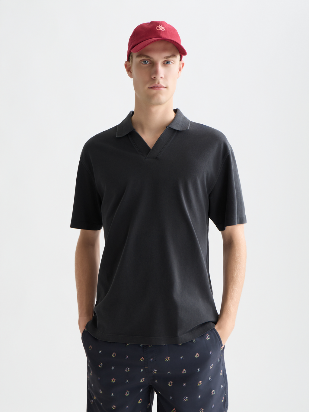 3 crosses pique relaxedfit garmentdyed polo