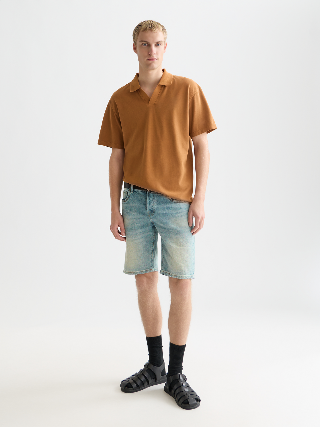 3 crosses pique relaxedfit garmentdyed polo