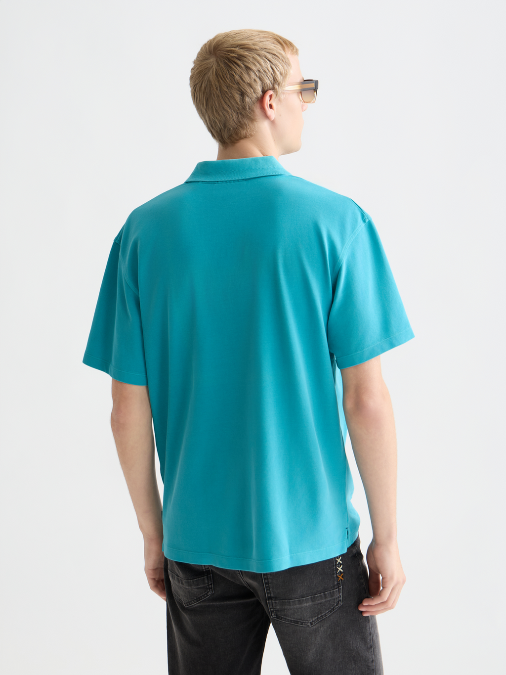 3 crosses pique relaxedfit garmentdyed polo