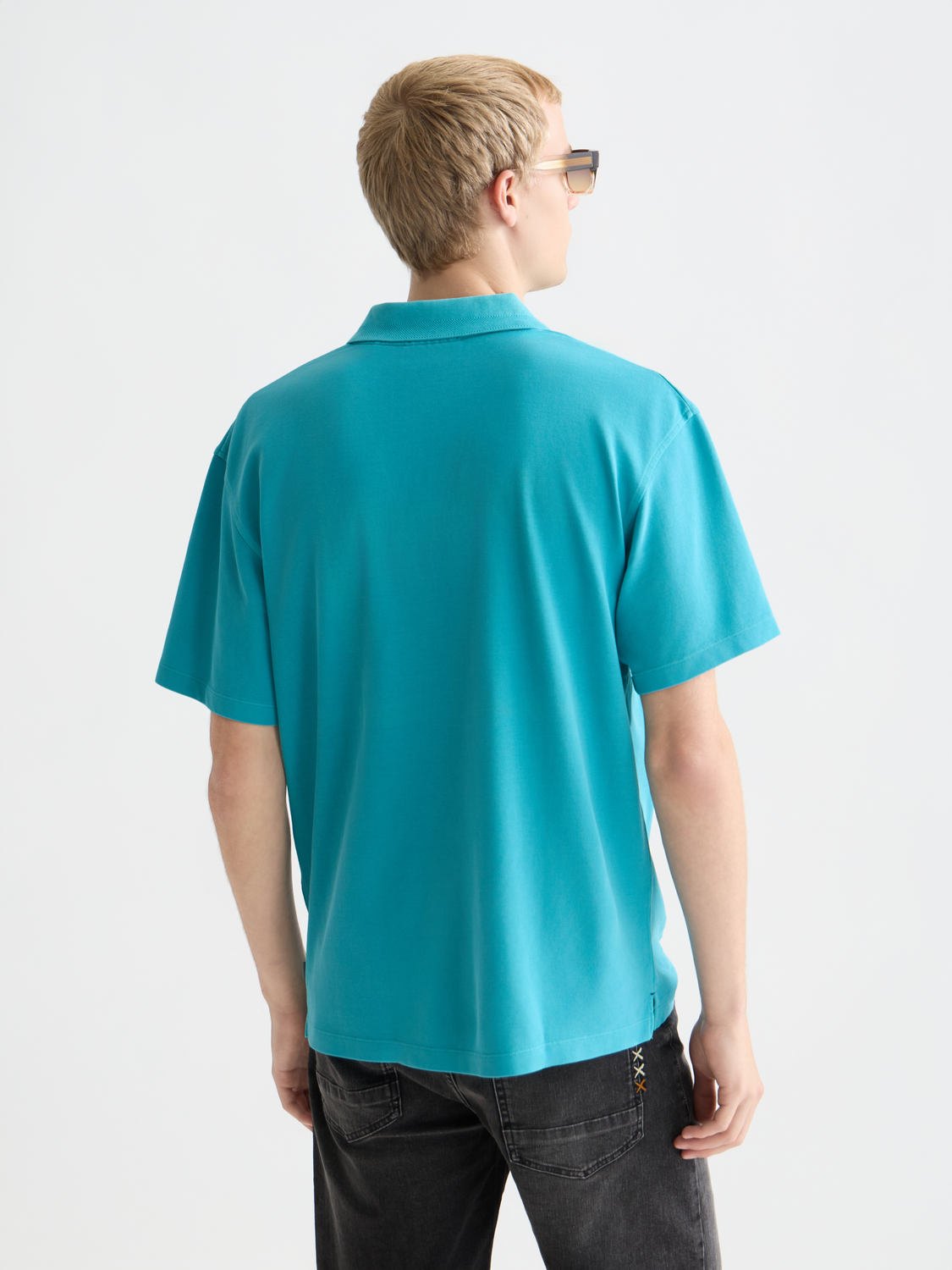 3 crosses pique relaxedfit garmentdyed polo