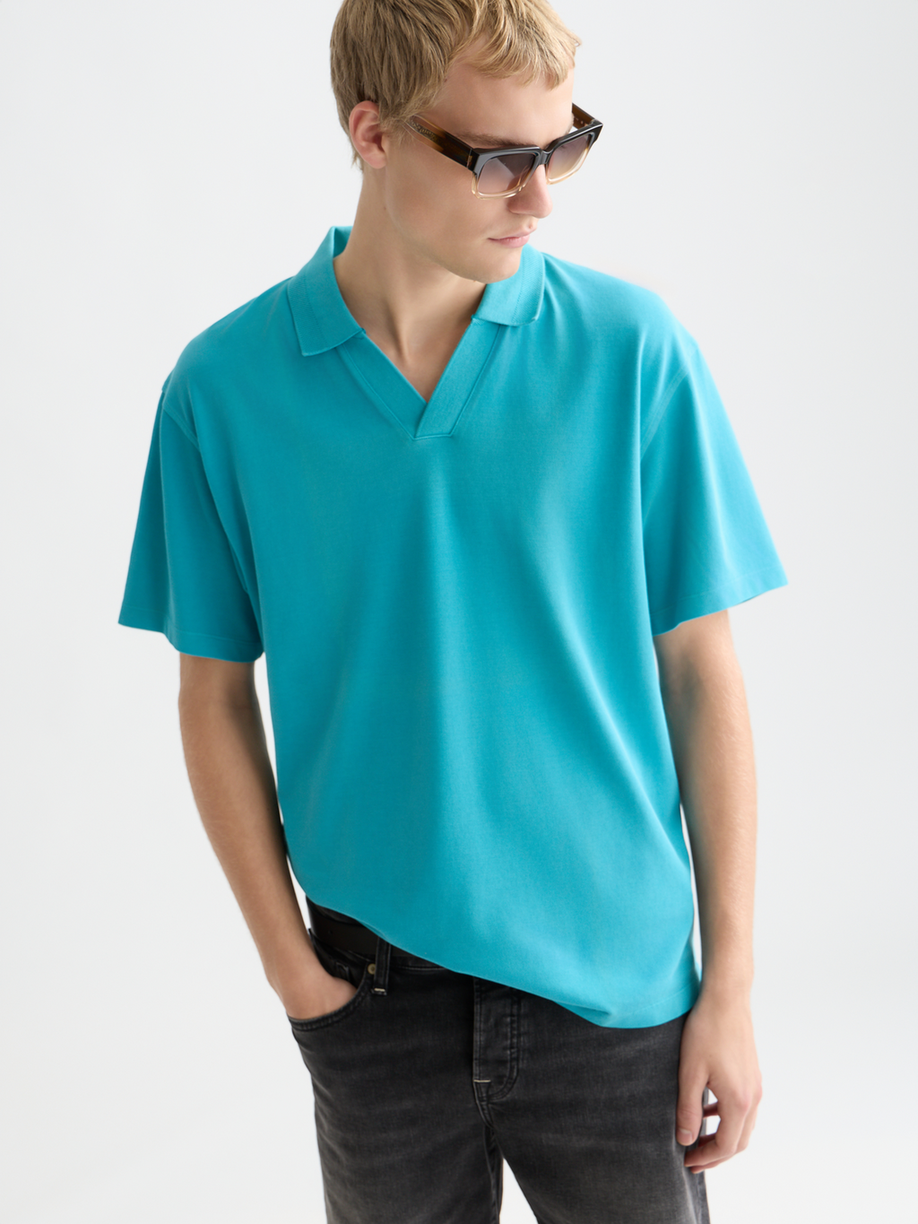 3 crosses pique relaxedfit garmentdyed polo