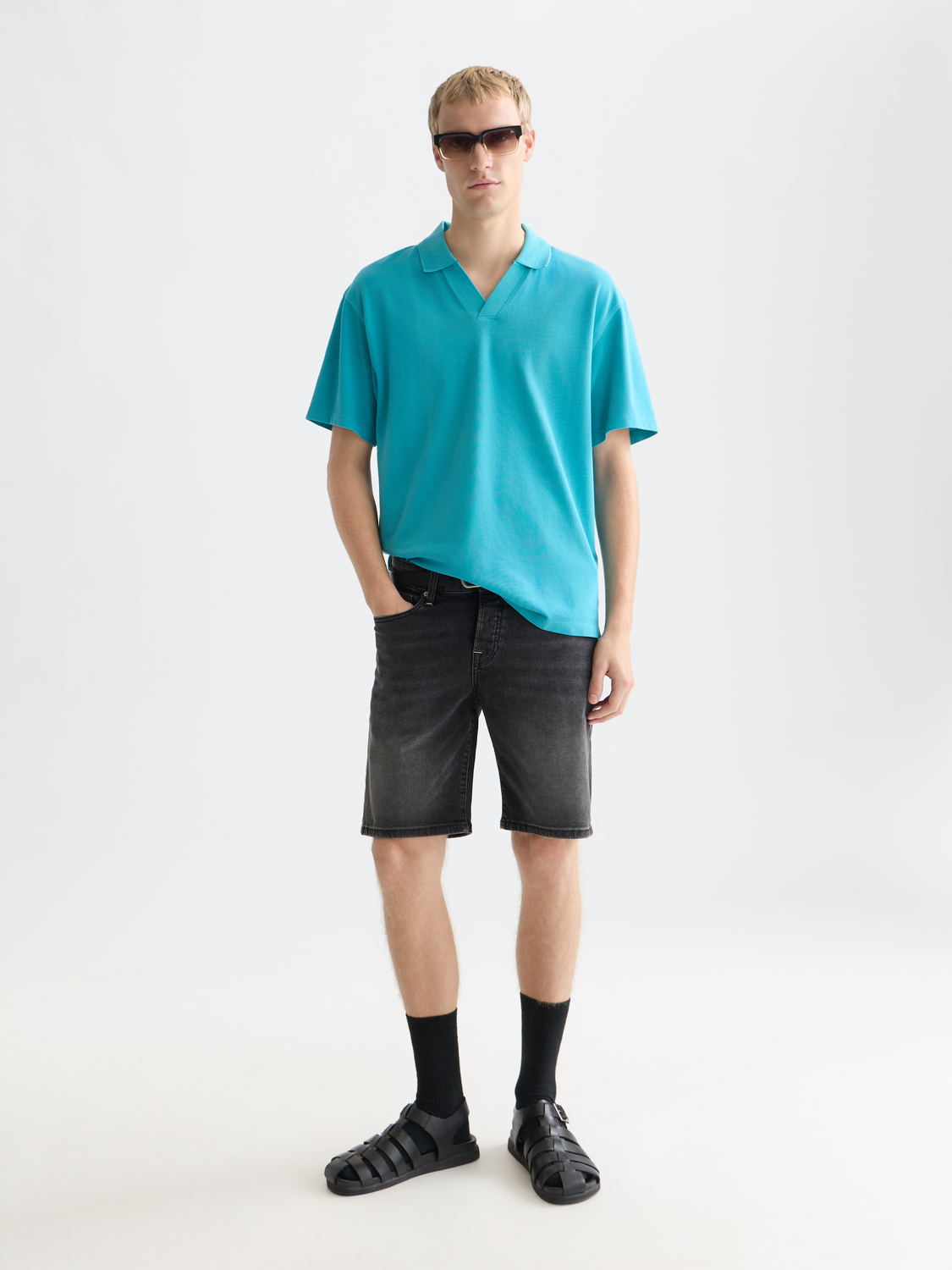 3 crosses pique relaxedfit garmentdyed polo