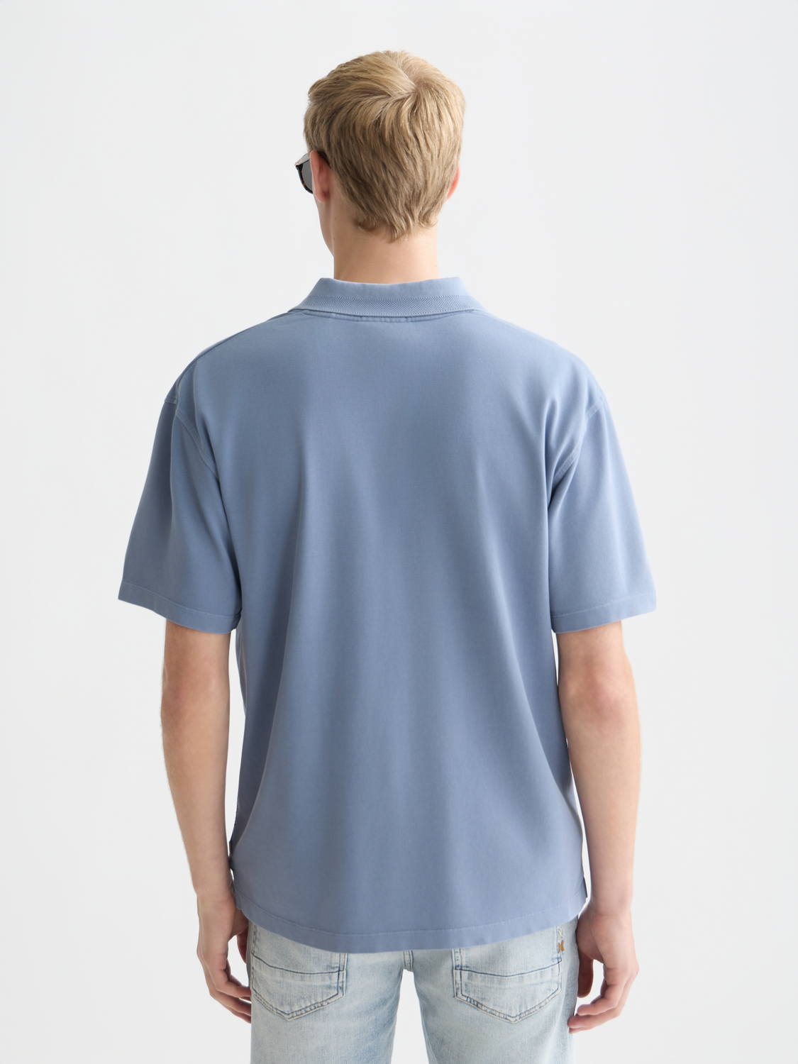 3 crosses pique relaxedfit garmentdyed polo
