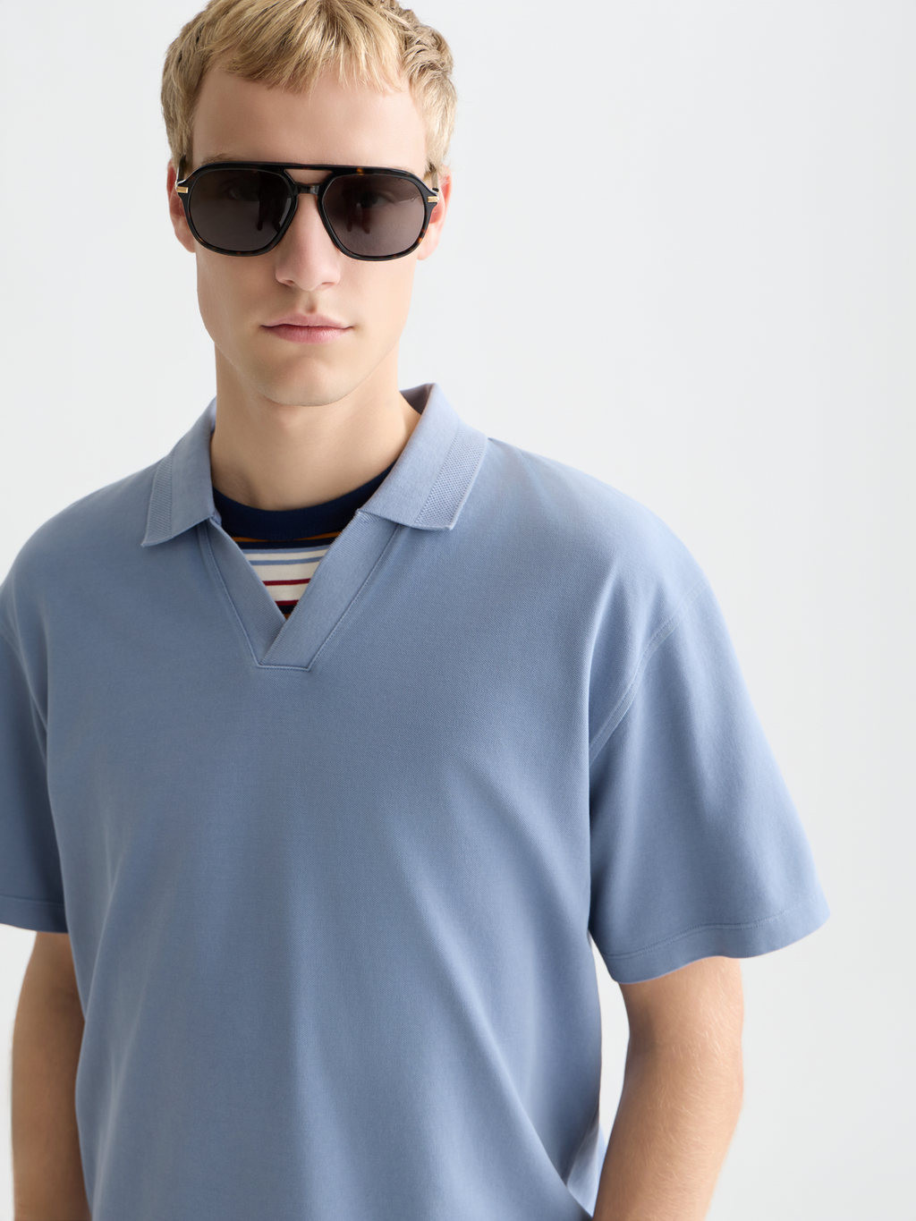 3 crosses pique relaxedfit garmentdyed polo