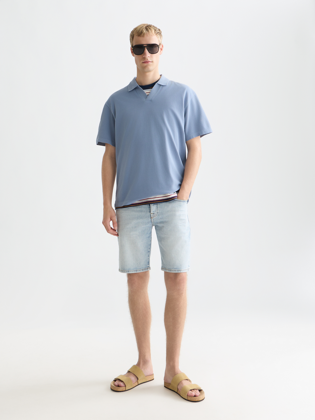 3 crosses pique relaxedfit garmentdyed polo