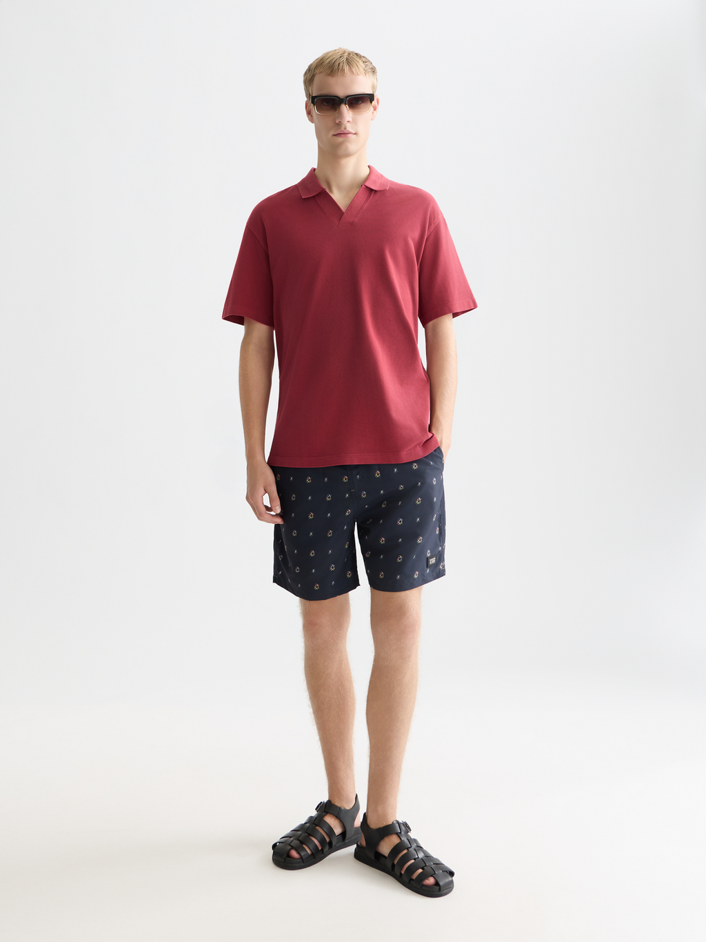 3 crosses pique relaxedfit garmentdyed polo