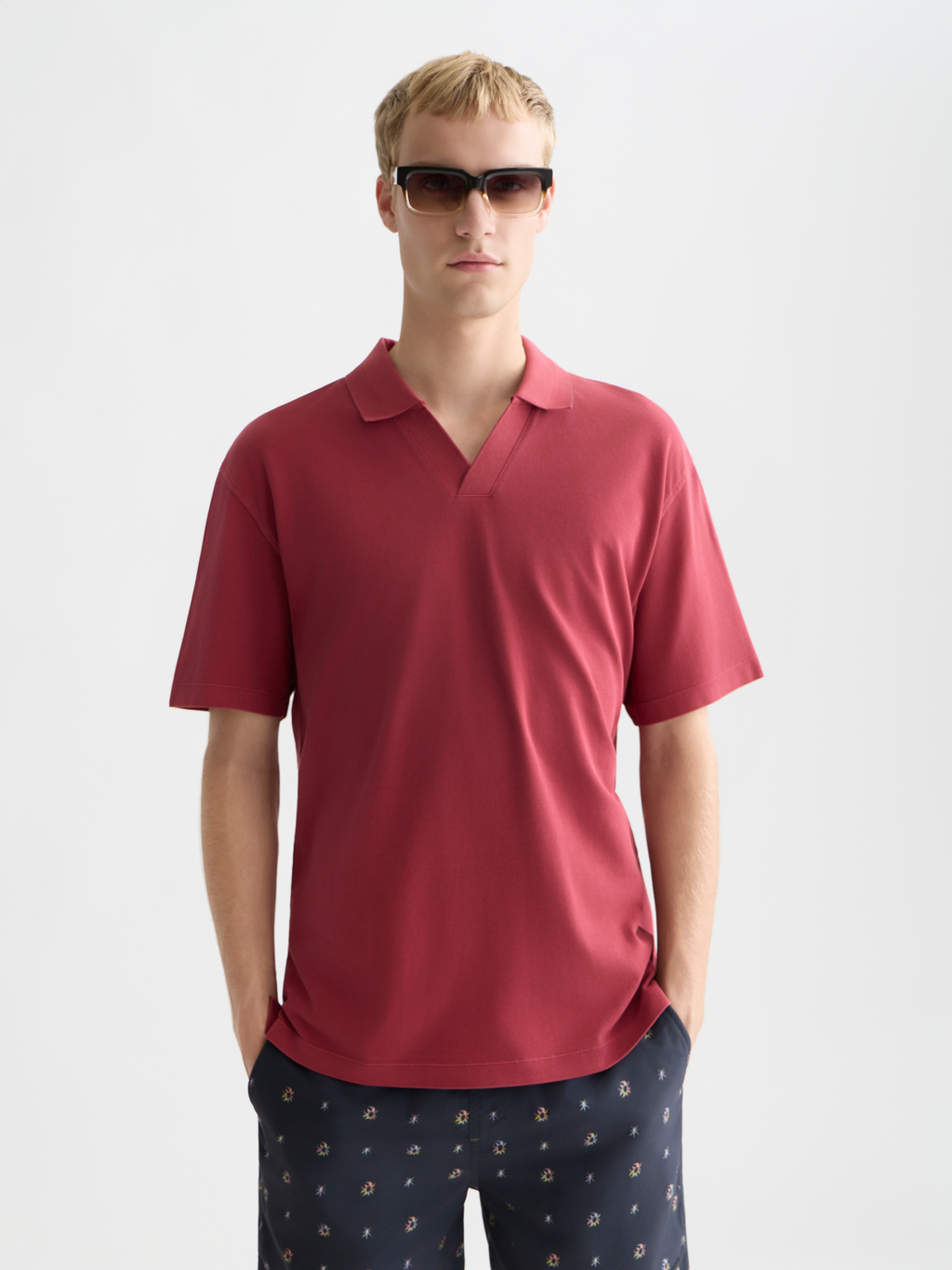 3 crosses pique relaxedfit garmentdyed polo