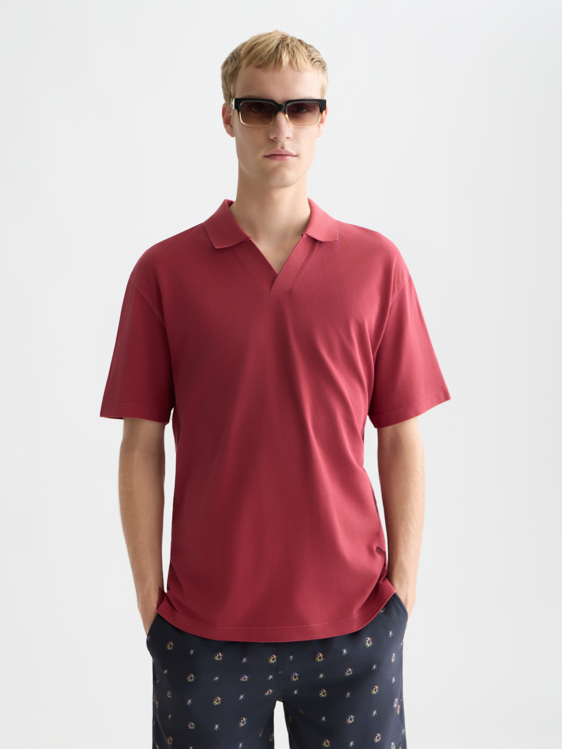 3 crosses pique relaxedfit garmentdyed polo