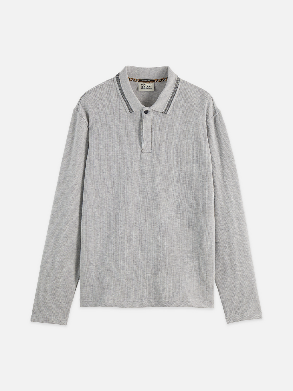 Structured relaxed-fit long-sleeved polo