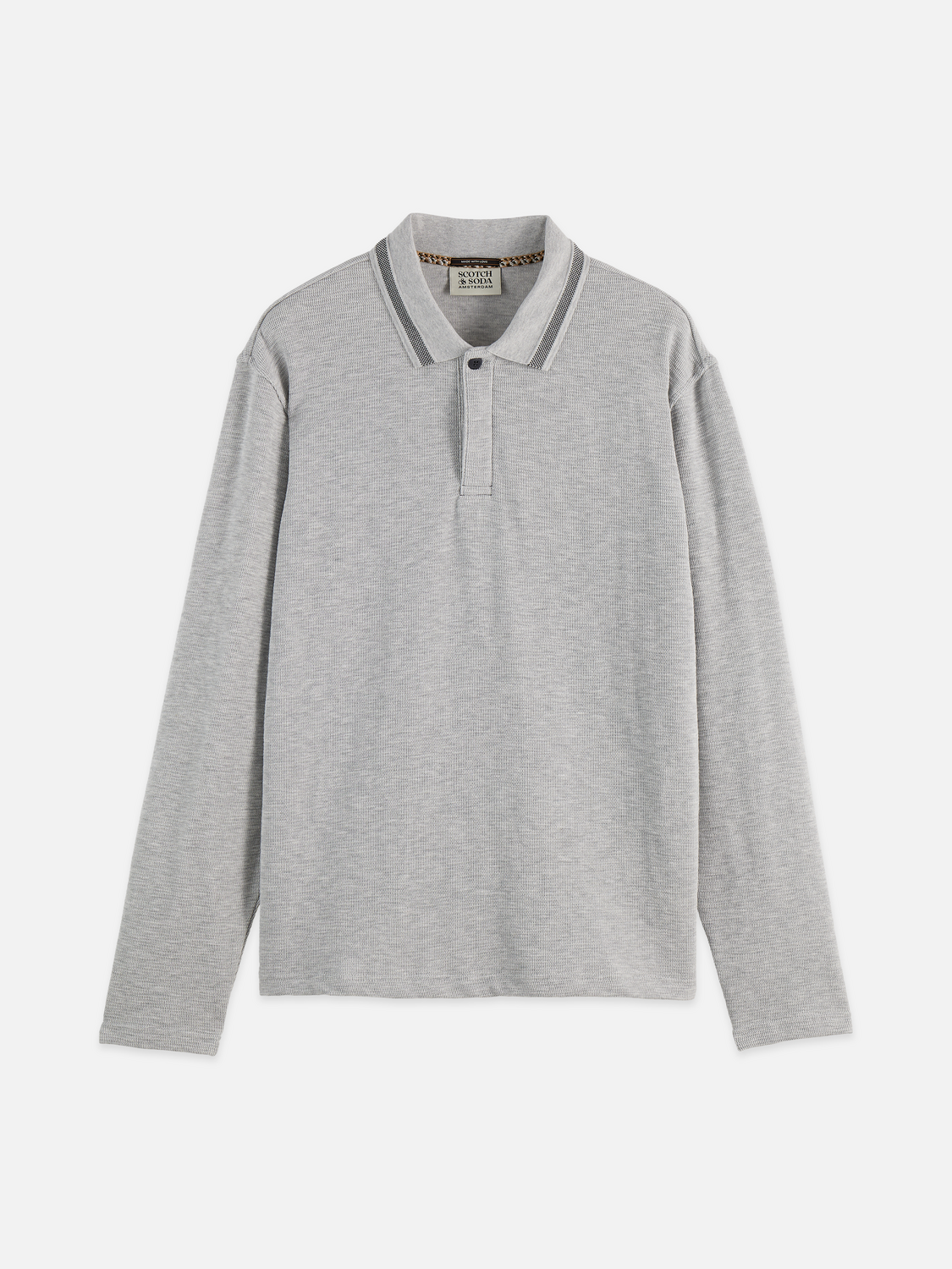 Structured relaxed-fit long-sleeved polo