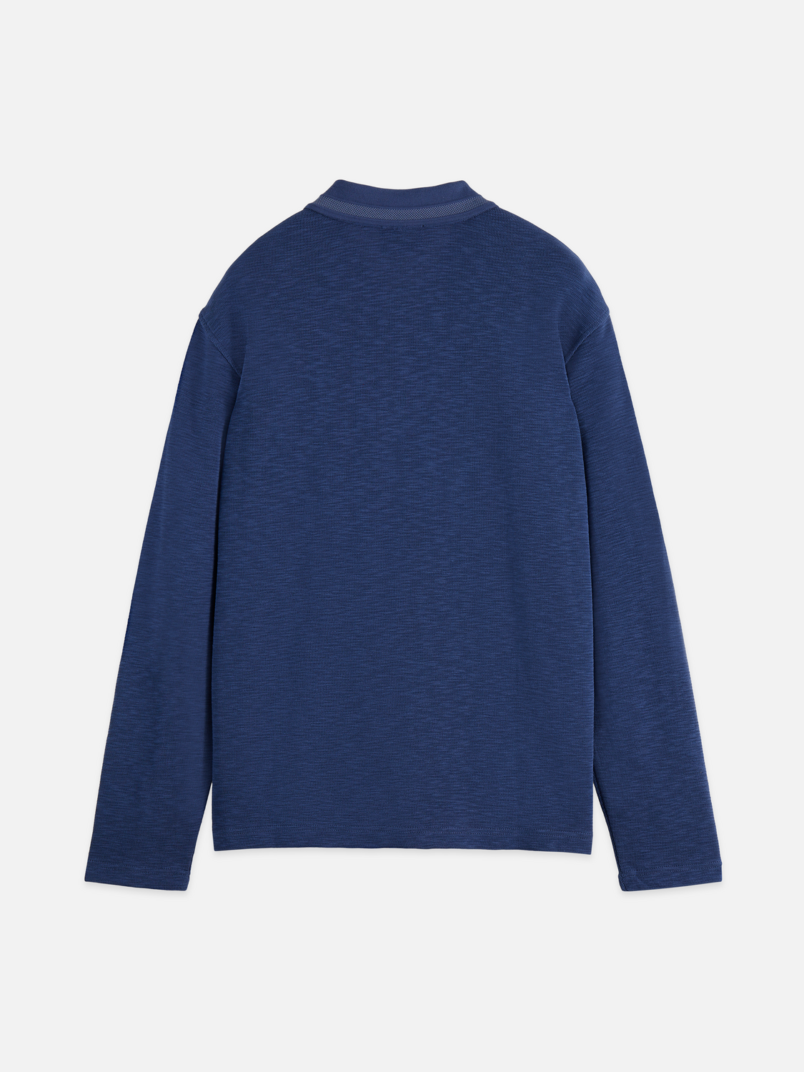 Structured relaxed long sleeve polo