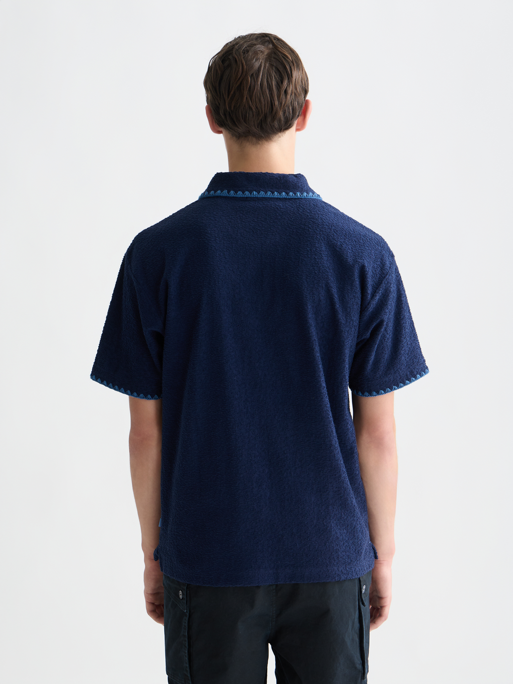 Relaxed jacquard towelling polo
