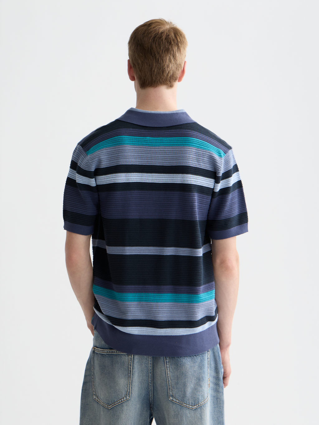 Knitted striped polo